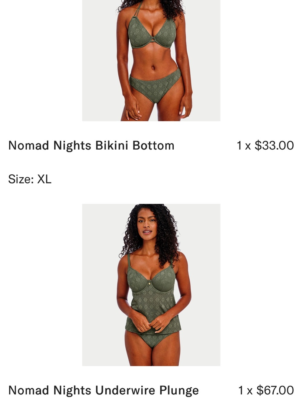 Bare necessities Nomad Nights Olive Green Bikini Set